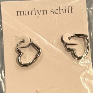 Marlyn Schiff Silver Open Heart Hoop Earrings